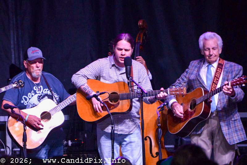 Billy Strings with The Del McCoury Band at the 2026 Charlotte Bluegrass Festival - photo © Bill Warren