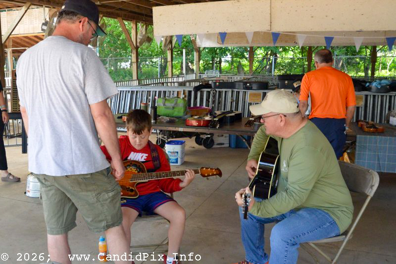 Instrument Petting Zoo for kids at the 2026 Charlotte Bluegrass Festival - photo © Bill Warren