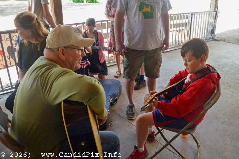 Instrument Petting Zoo for kids at the 2026 Charlotte Bluegrass Festival - photo © Bill Warren