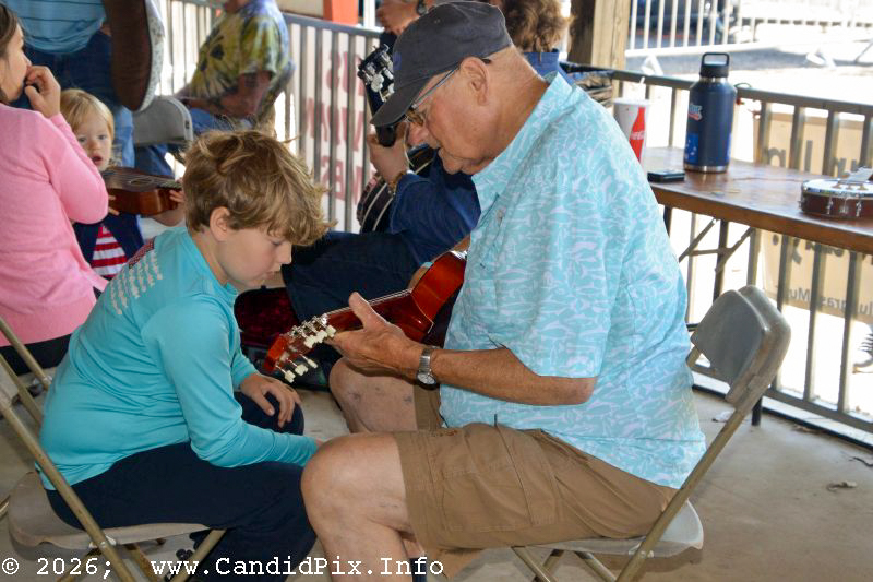 Instrument Petting Zoo for kids at the 2026 Charlotte Bluegrass Festival - photo © Bill Warren