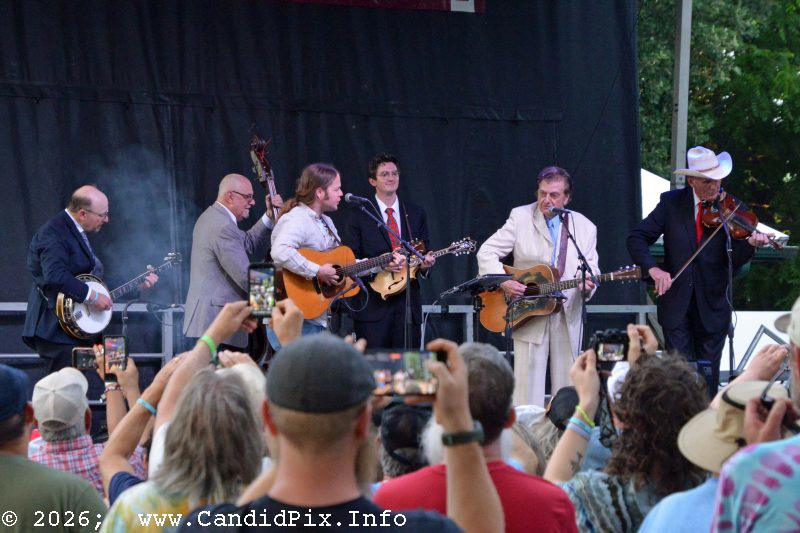 Billy Strings with Larry Sparks & The Lonesome Ramblers at the 2026 Charlotte Bluegrass Festival - photo © Bill Warren