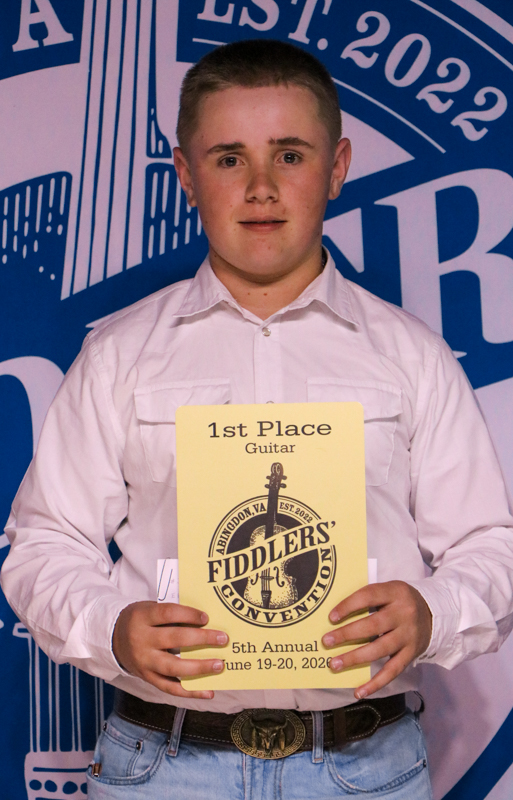 Elliot King, 1st  Place Adult Guitar, at the 2026 Abingdon Fiddlers' Convention - photo © G. Nicholas Hancock