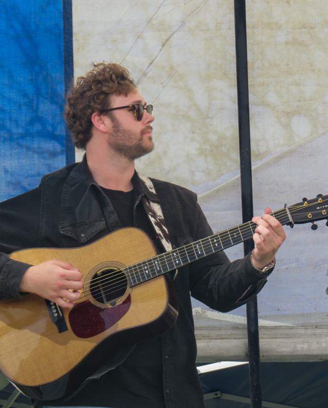 Ethan Ratcliffe with New Found Road at the 2026 Pickin' On The Plains Music Festival - photo © Evan Barnum