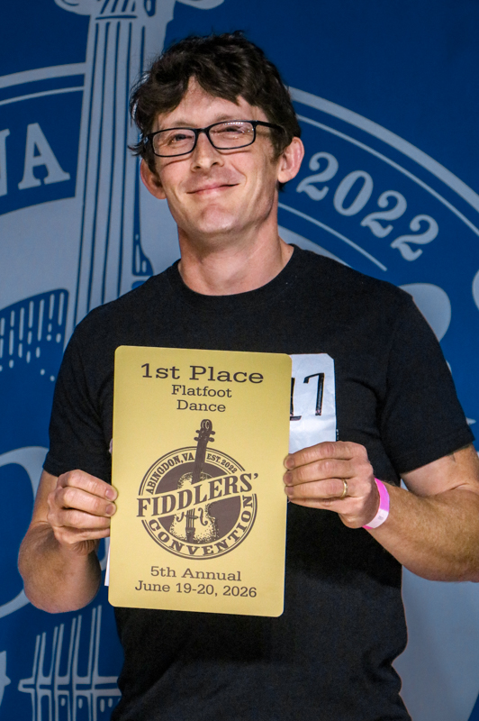 Forrest Dole, 1st Place Flatfoot Dance, at the 2026 Abingdon Fiddlers' Convention - photo © G. Nicholas Hancock