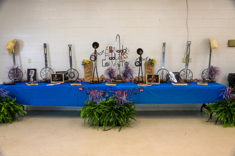 Handmade band trophies at the 2026 Abingdon Fiddlers' Convention - photo © G. Nicholas Hancock