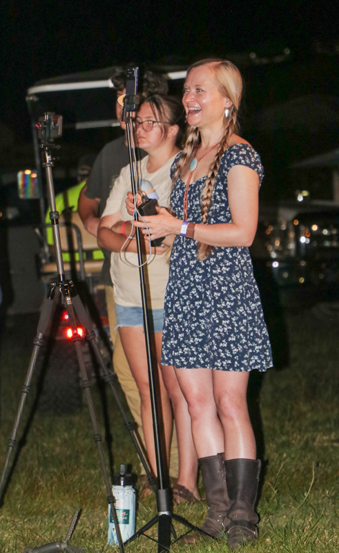 Hillary Klug videoing flatfoot dancers at the 2026 Mount Airy Fiddlers' Convention - photo © G. Nicholas Hancock