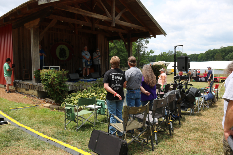 National anthem and Pledge of Allegiance precedes the final Willow Oak festival in June 2026 - photo © Laura Ridge