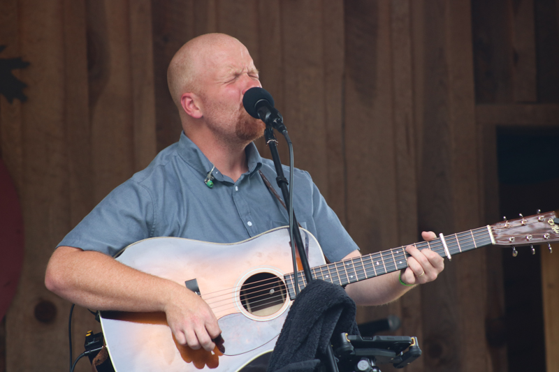 Jesse Smathers with Lonesome River Band at the final Willow Oak festival in June 2026 - photo © Laura Ridge