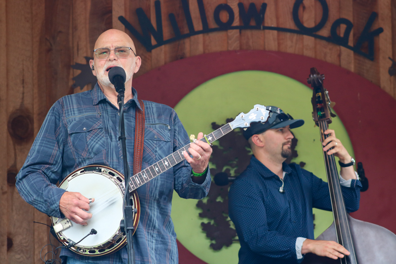Sammy Shelor and Kameron Keller with Lonesome River Band at the final Willow Oak festival in June 2026 - photo © Laura Ridge