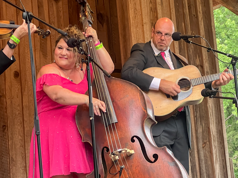 Starlett Boswell and Jeff Huffman at the 2026 Willow Oak Bluegrass Festival - photo © Sandy Hatley