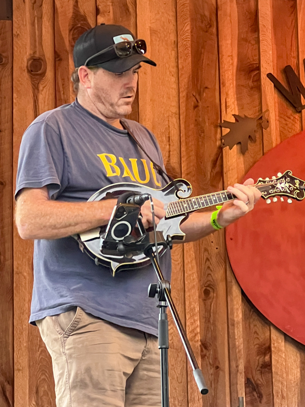 Clay Hess filling in with Starlett & the Bluegrass Knights at the 2026 Willow Oak Bluegrass Festival - photo © Sandy Hatley