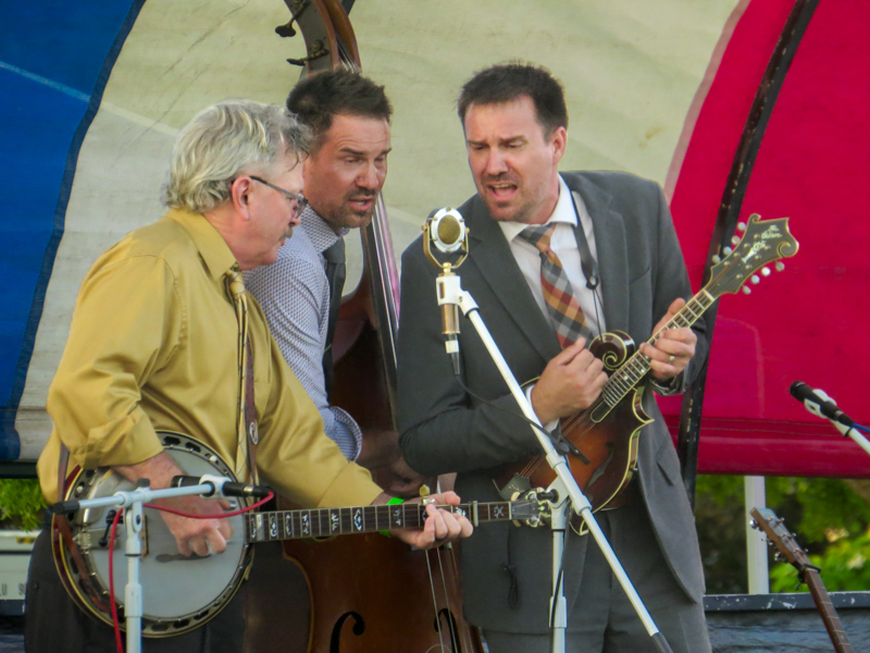 Jimmy Campbel and Brandon and Blake Mclamore of Driven at the 2026 Pickin' On The Plains Music Festival - photo © Evan Barnum