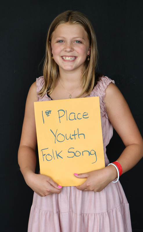 Mary Sheffield, 1st Place Youth Folk Song at the 2026 Mount Airy Fiddlers' Convention - photo © G. Nicholas Hancock