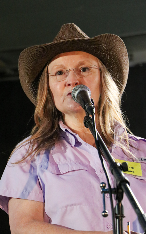MC Jeanette Williams at the 2026 Mount Airy Fiddlers' Convention - photo © G. Nicholas Hancock