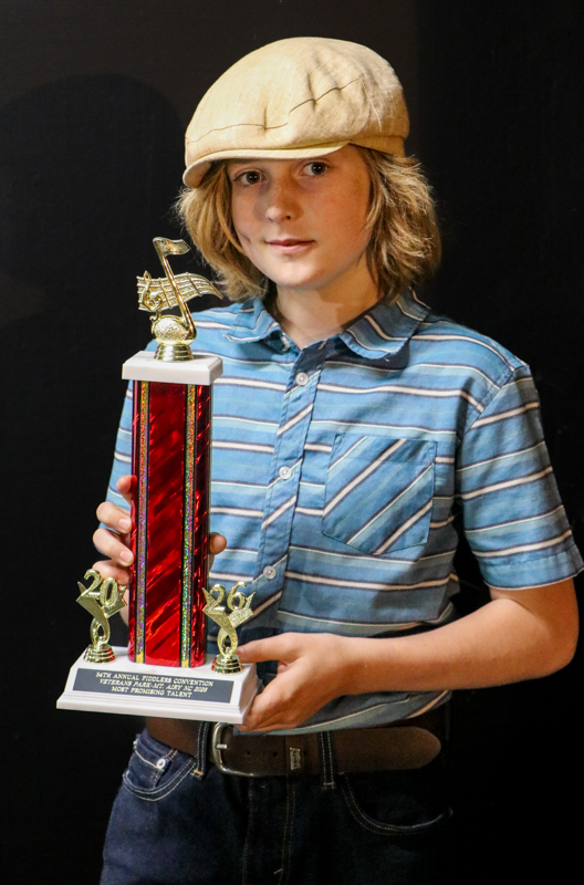 Miles Kexel, Most Promising Talent at the 2026 Mount Airy Fiddlers' Convention - photo © G. Nicholas Hancock