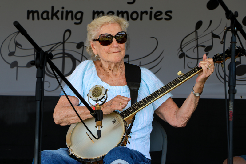 Old-time banjo player at the 2026 Mount Airy Fiddlers' Convention - photo © G. Nicholas Hancock