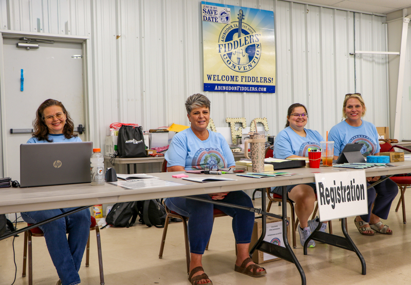 Registration staff at the 2026 Abingdon Fiddlers' Convention - photo © G. Nicholas Hancock