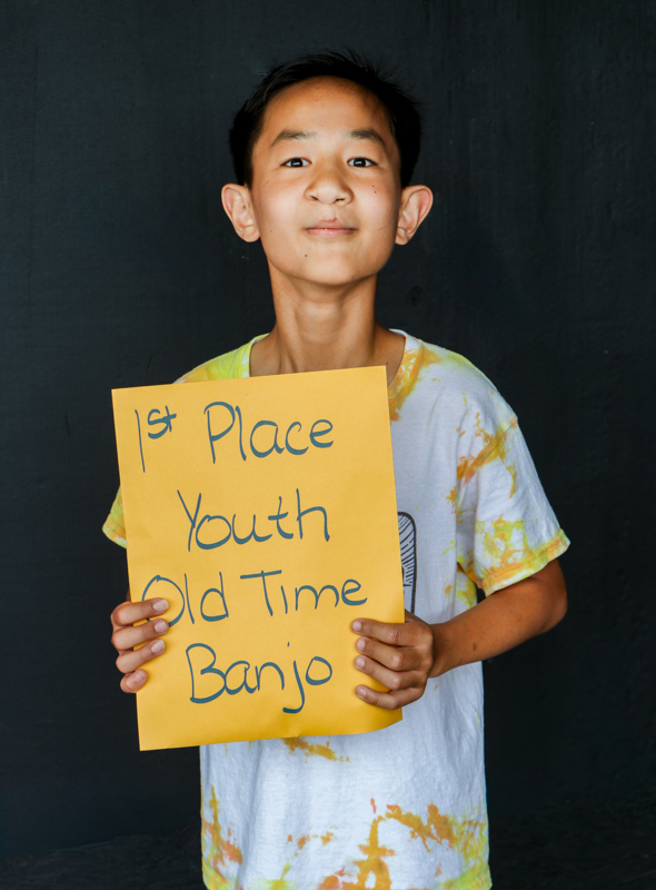Samuel Spencer, 1st Place Youth Old-time Banjo at the 2026 Mount Airy Fiddlers' Convention - photo © G. Nicholas Hancock