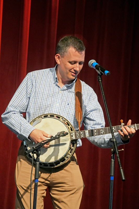 Seth Rhinehart with Whitewater Bluegrass Company at the 2026 Steve Sutton Fest - photo © Jeff Lahr