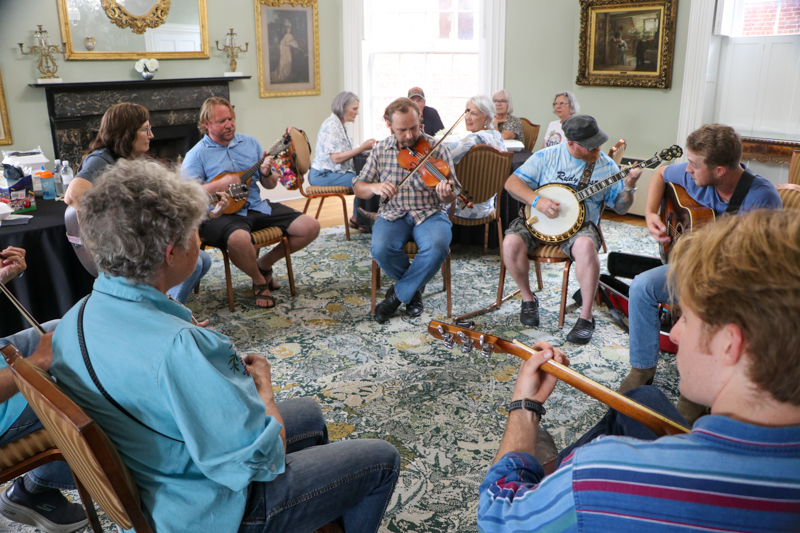Thursday evening jam at the Martha Washington Inn & Spa at the 2026 Abingdon Fiddlers' Convention - photo © G. Nicholas Hancock