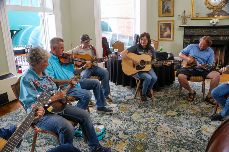 Thursday evening jam at the Martha Washington Inn & Spa at the 2026 Abingdon Fiddlers' Convention - photo © G. Nicholas Hancock