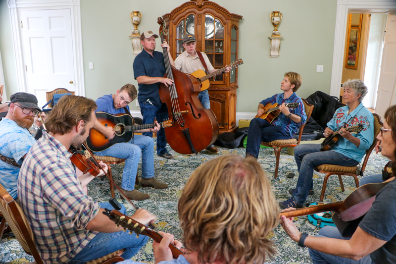 Thursday evening jam at the Martha Washington Inn & Spa at the 2026 Abingdon Fiddlers' Convention - photo © G. Nicholas Hancock
