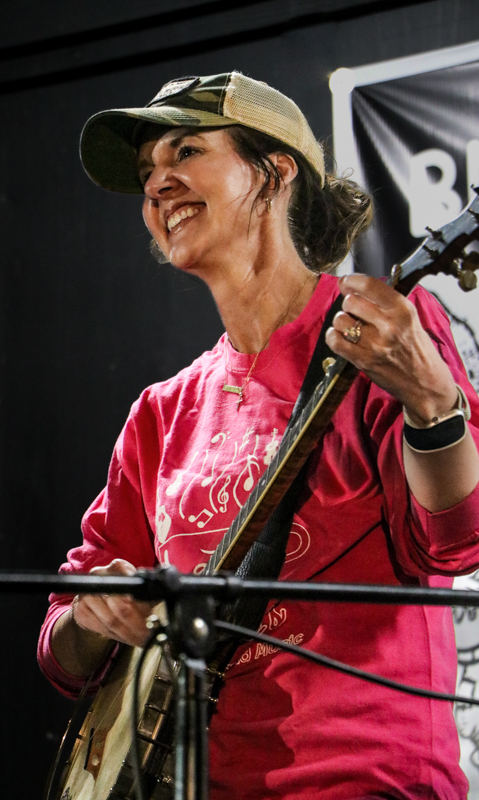 Tina Steffey with Slate Mountain Ramblers at the 2026 Mount Airy Fiddlers' Convention - photo © G. Nicholas Hancock