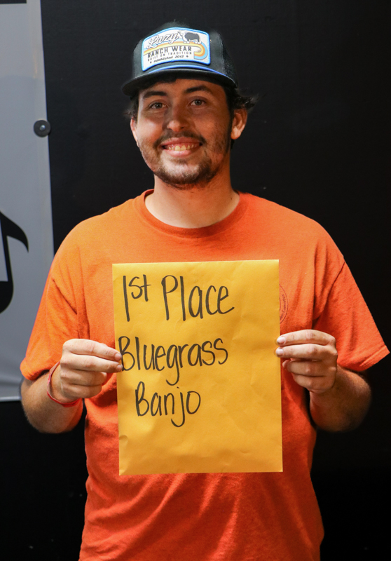 Travis Watts, 1st Place Bluegrass Banjo at the 2026 Mount Airy Fiddlers' Convention - photo © G. Nicholas Hancock