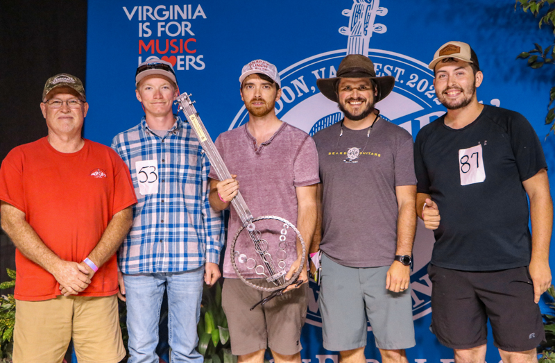 Travis Watts & Mountain Blessings, 1st Place Adult Bluegrass Band, at the 2026 Abingdon Fiddlers' Convention - photo © G. Nicholas Hancock