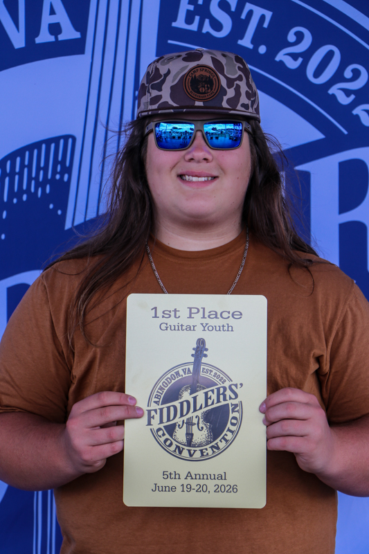 Truett Wagner, 1st Place Youth Guitar, at the 2026 Abingdon Fiddlers' Convention - photo © G. Nicholas Hancock