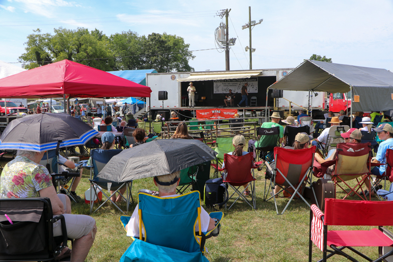 View of stage area at the 2026 Mount Airy Fiddlers' Convention - photo © G. Nicholas Hancock