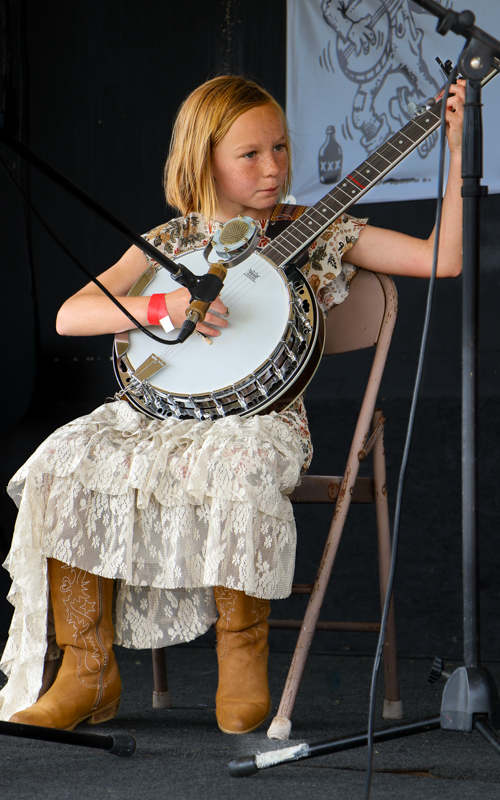 Young banjo player at the 2026 Mount Airy Fiddlers' Convention - photo © G. Nicholas Hancock