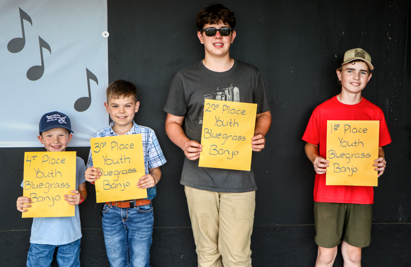Youth Bluegrass Banjo winners at the 2026 Mount Airy Fiddlers' Convention - photo © G. Nicholas Hancock