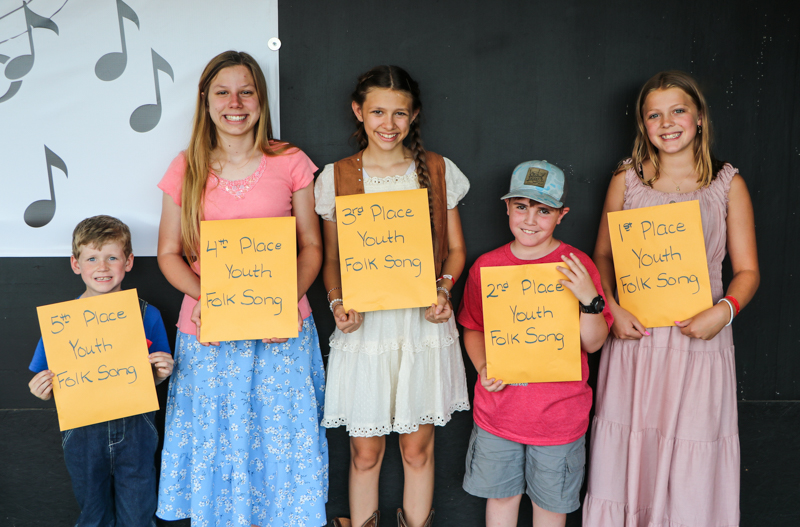 Youth Folk Song winners at the 2026 Mount Airy Fiddlers' Convention - photo © G. Nicholas Hancock