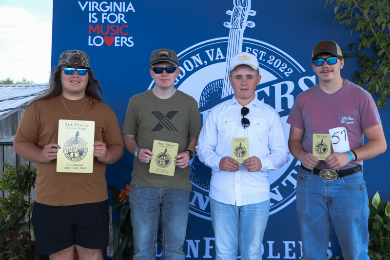 Youth Guitar winners at the 2026 Abingdon Fiddlers' Convention - photo © G. Nicholas Hancock