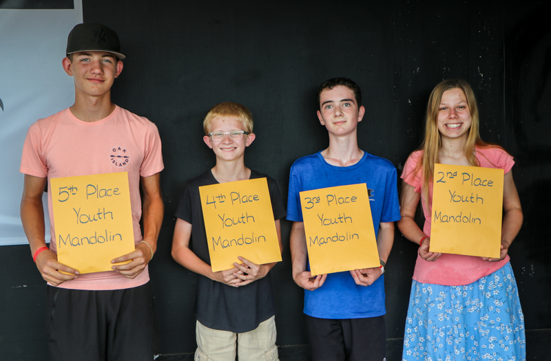 Youth Mandolin winners at the 2026 Mount Airy Fiddlers' Convention - photo © G. Nicholas Hancock