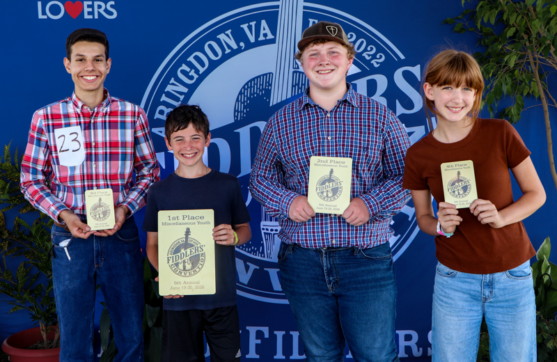 Youth Miscellaneous winners at the 2026 Abingdon Fiddlers' Convention - photo © G. Nicholas Hancock