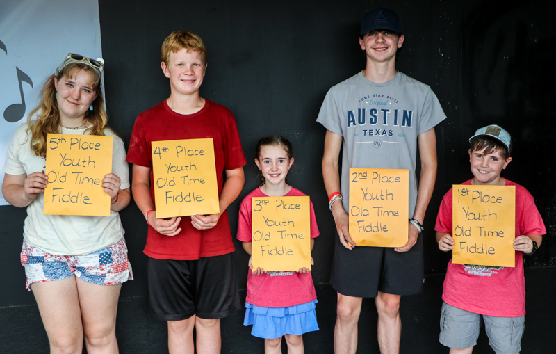 Youth Old-time Fiddle winners at the 2026 Mount Airy Fiddlers' Convention - photo © G. Nicholas Hancock