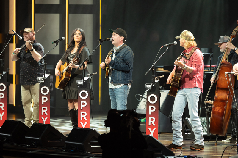 Ashby Frank plays at his Grand Ole Opry debut - photo © Chris Hollo