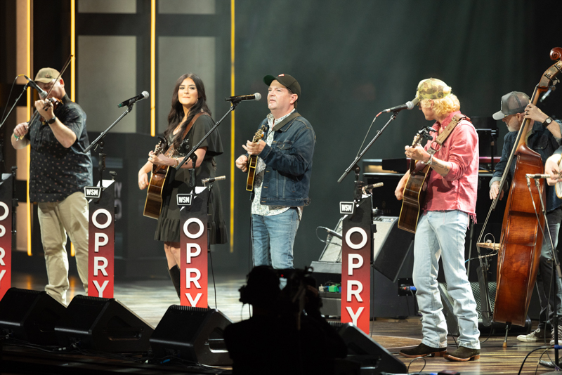 Ashby Frank plays at his Grand Ole Opry debut - photo © Chris Hollo