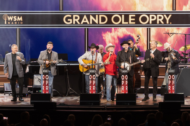 Daniel Grindstaff & The Uptown Troubadours are joined by The Gatlin Brothers at their Grand Ole Opry debut (7/15/26) - photo © Chris Hollo