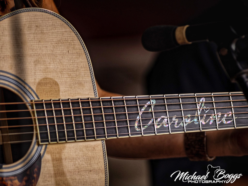 Caroline Owens' guitar at Rudy Fest 2026 - photo © Michael Boggs