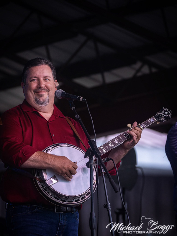 Aaron McDaris with Rhonda Vincent & The Rage at Rudy Fest 2026 - photo © Michael Boggs