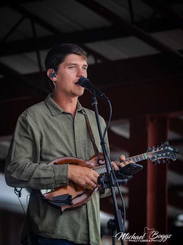 Adam Miller with Lonesome River Band at Rudy Fest 2026 - photo © Michael Boggs