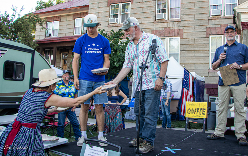 All of the Banjo & Fiddle Winners also won a homemade pie from Sally Carpenter at Weiser at the 2026 National Oldtime Fiddlers' Contest & Festival - photo © Tara Linhardt