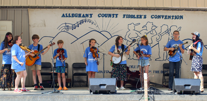 Alleghany JAM students at the 2026 Alleghany County Fiddlers' Convention - photo © G. Nicholas Hancock