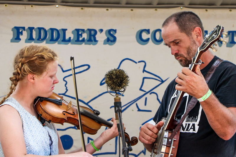 Amelia Boggs and George Boggs at the 2026 Alleghany County Fiddlers' Convention - photo © G. Nicholas Hancock