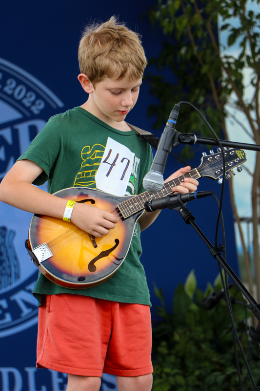 Andrew Hess in Youth Mandolin competition at the 2026 Abingdon Fiddlers' Convention - photo © G. Nicholas Hancock