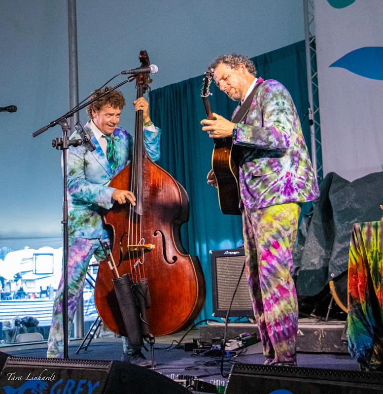 Andy Falco and Travis Book play Jerry Garcia at the 2026 Grey Fox Bluegrass Festival - photo © Tara Linhardt
