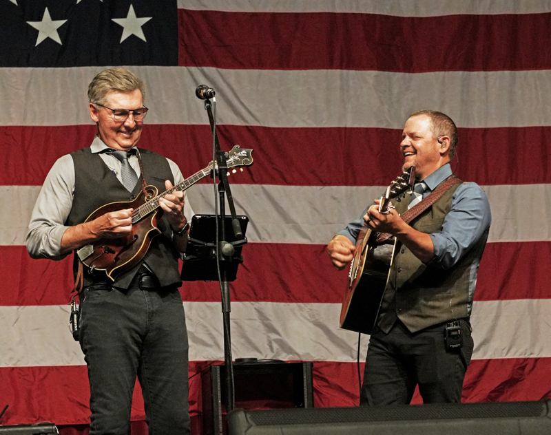 Alan Bibey and Caleb Smith with Balsam Range at Lake Junaluska, NC (7/2/26) - photo © Jeff Lahr